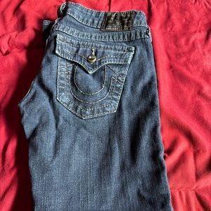 True religion brand boot, cut jeans, size 27